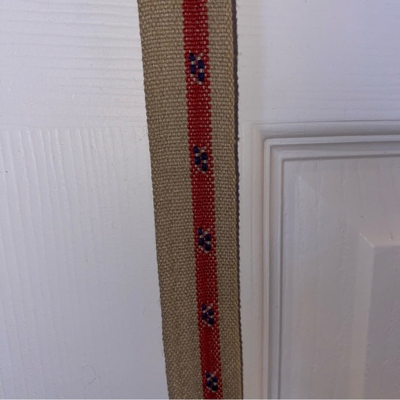 COPY - Vintage Genuine Brown Leather and Tan Woven Print Belt - Picture 4 of 6